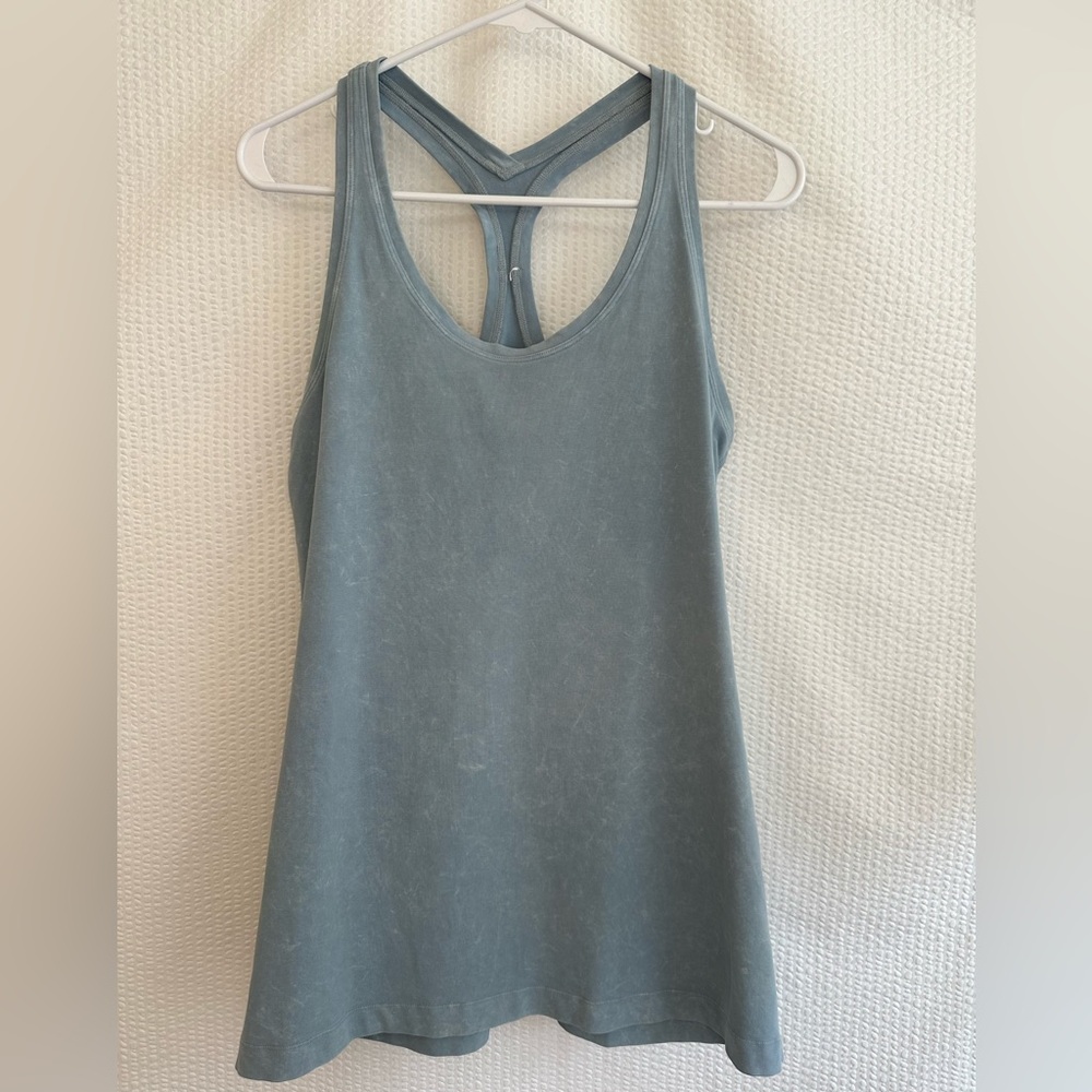 LULULEMON Cool Racerback Tank Top Ice Wash Blue Size 12 Yoga Running Workout